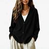 Women S Casual V Neck Button Corduroy Long Sleeve Cardigan Sweatshirt