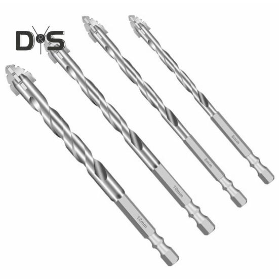 Набор из 1/4 сверл, высокопрочные, нержавеющие, многофункциональные, износостойкие, с четырьмя канавками, пилообразные эксцентриковые сверла
