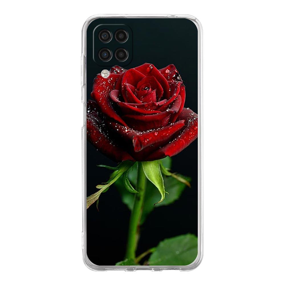 Красивый Чехол для Телефона с Красными Розами Для Samsung A13 A33 A73 A53 A23 A51 A71 A21S A12 A31 A41 A05s A03S A15 A25 A32 5G