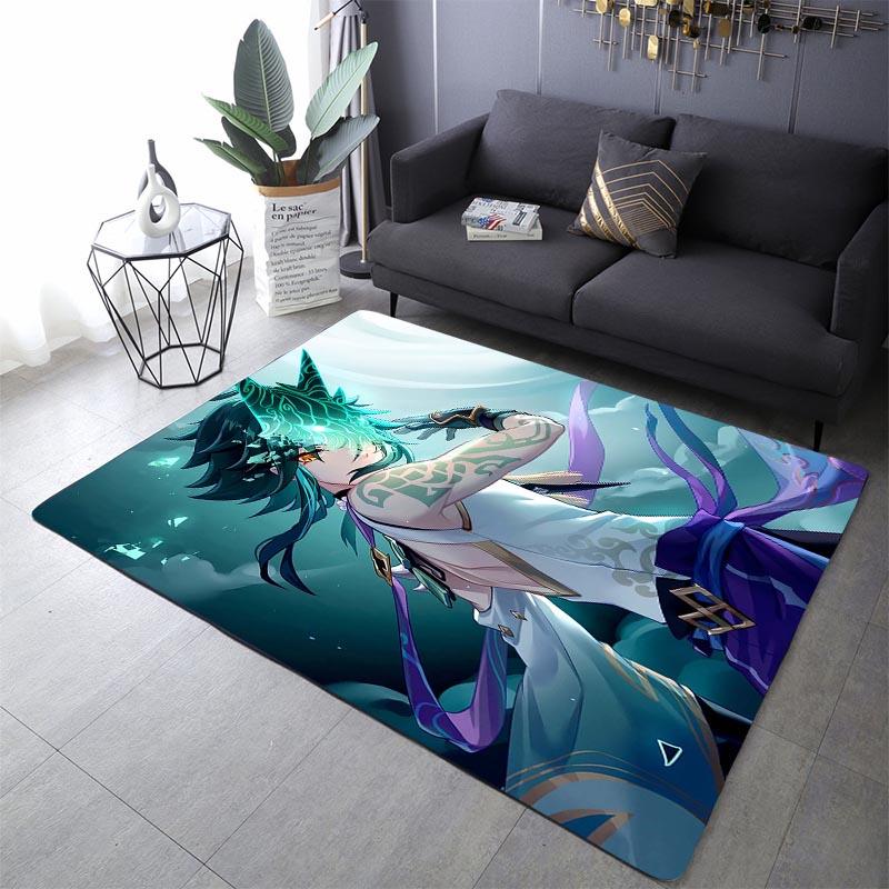 Аниме-игра Genshin Impact Area Rug Напольный коврик Ковер для спальни Детская игровая зона Ковер Ковер из пены с эффектом памяти Ковер в стиле аниме