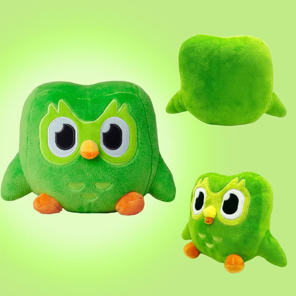 Зеленая плюшевая игрушка Duolingo Owl Duo Plushie Of Duo The Owl Cartoon Anime Owl Doll Soft Animal Toy Children Birthday Gift
