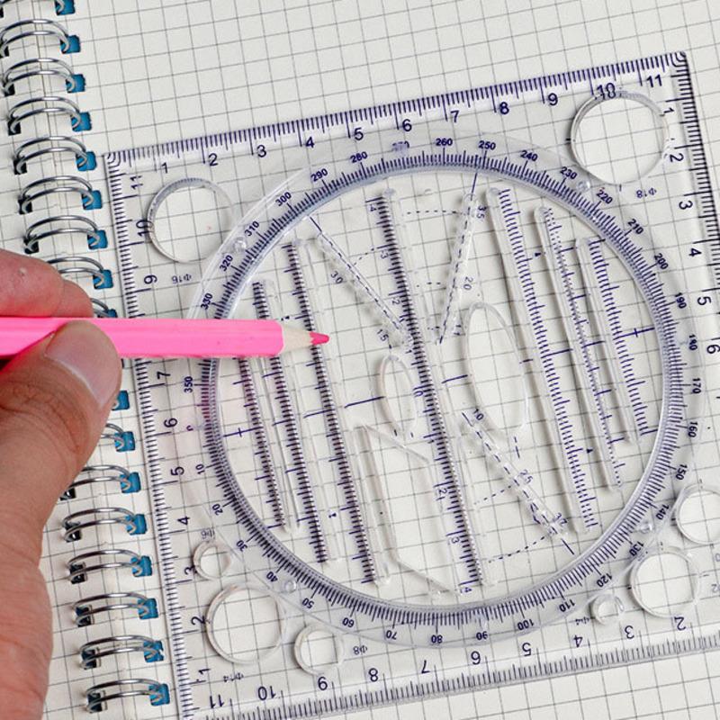 1 шт. канцелярские принадлежности круглый многофункциональный активный чертеж вращающийся транспортир линейка круг
