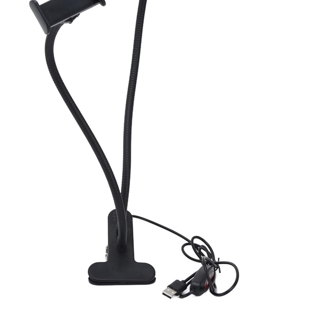 3 Color Modes Selfie Ring Light Adjustable Angle Makeup Mirror Light Desk Lamp Live Stream