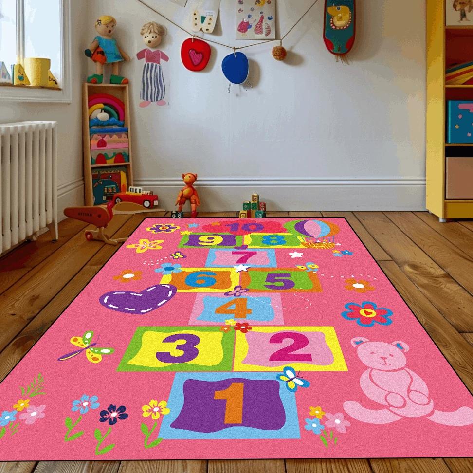 Cartoon Alphabet Hopscotch Carpet Carpets for Living Room Bedroom Floor Mat Large Area Rugs Children's Room Decor Anti-slip Rug