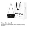 ISSEY MIYAKE Carton Artificial Leather Polyester Pillow Bag, Shoulder Bag, Crossbody Bag Women's Black BB23-AG452-16
