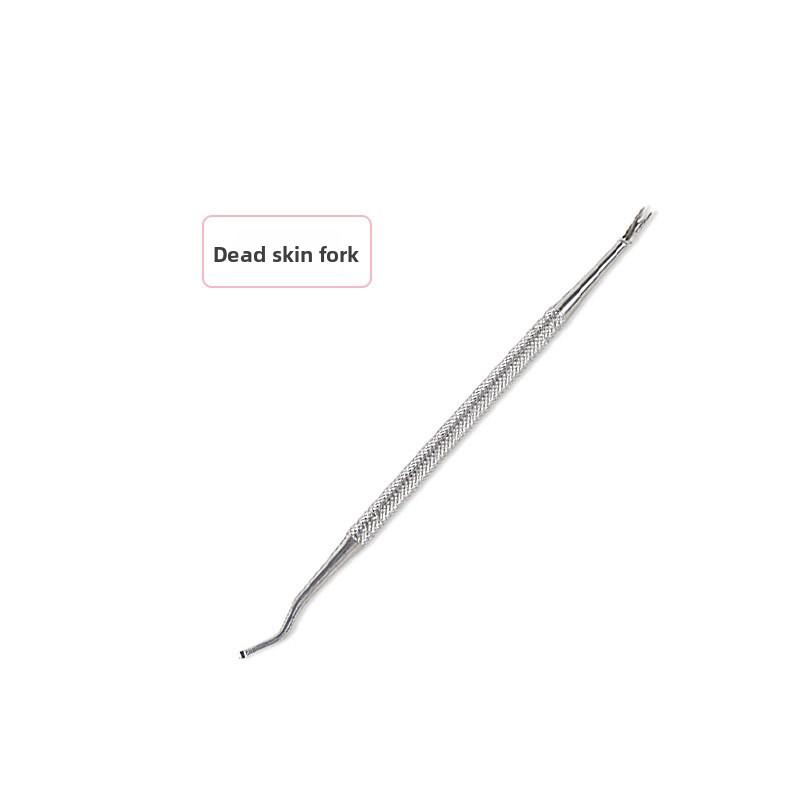 Stainless Steel Dead Skin Fork Double Head Dead Skin Push Inlay Nail Picker Nail Trimmer Nail Groove Inlay Cleaning Tool