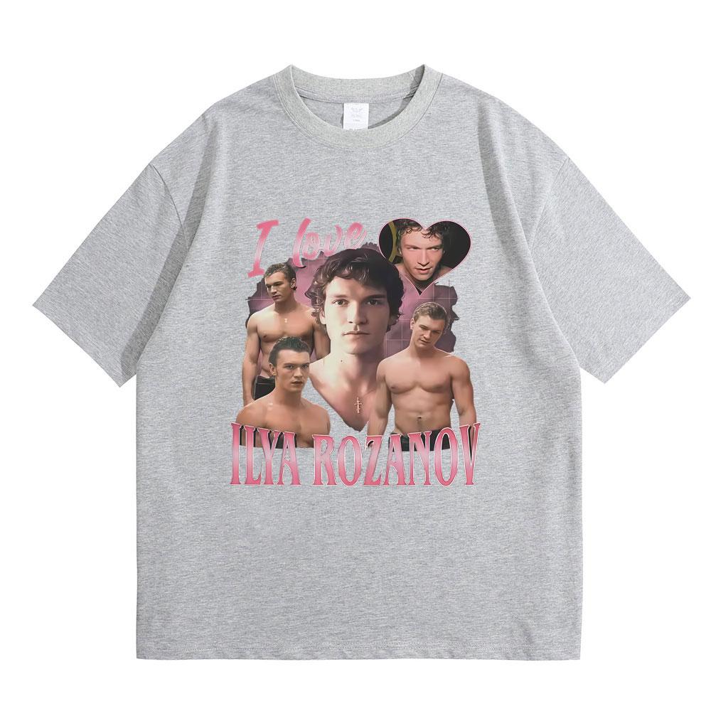 Heated Rivalry Tshirts I Love Ilya Rozanov Graphic T Shirts Men Women Casual Oversized Crewneck Tshirt Male Fashion Streetwear