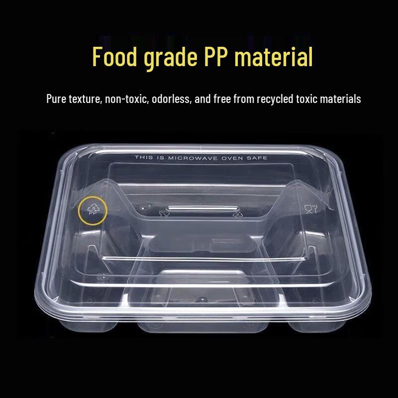 JINGRX Disposable 5-Compartment Meal Prep Containers