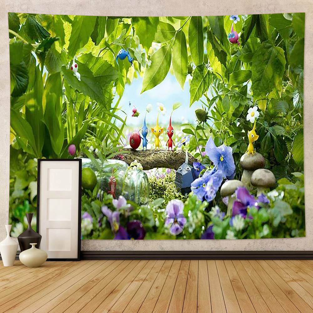 Pikmin 4 Funny Tapestry Decoration Bedroom Dormitory Background Cloth Holiday Home Party Living Room Club Cloth