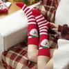 Long Christmas Stocking Snowflake Elk XmasTree Thicken Floor Socks Sleeping Stockings  For Women