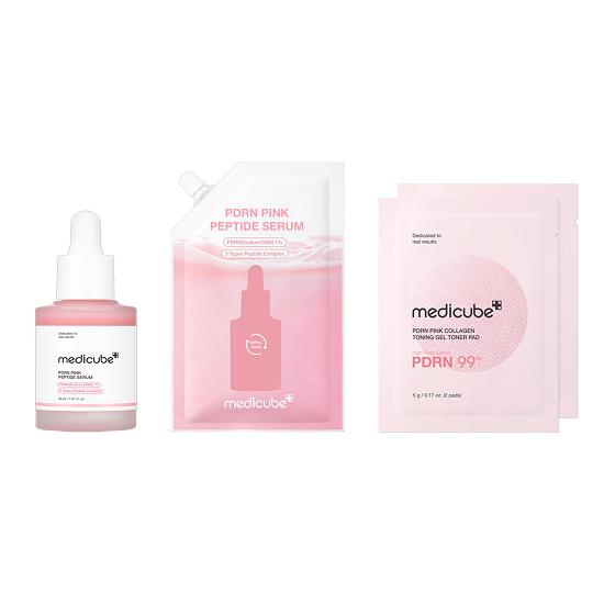 Medicube PDRN Pink Ampoule 30ml Refill Plan (Main Product + Refill 50ml + 2 Gel Pads)