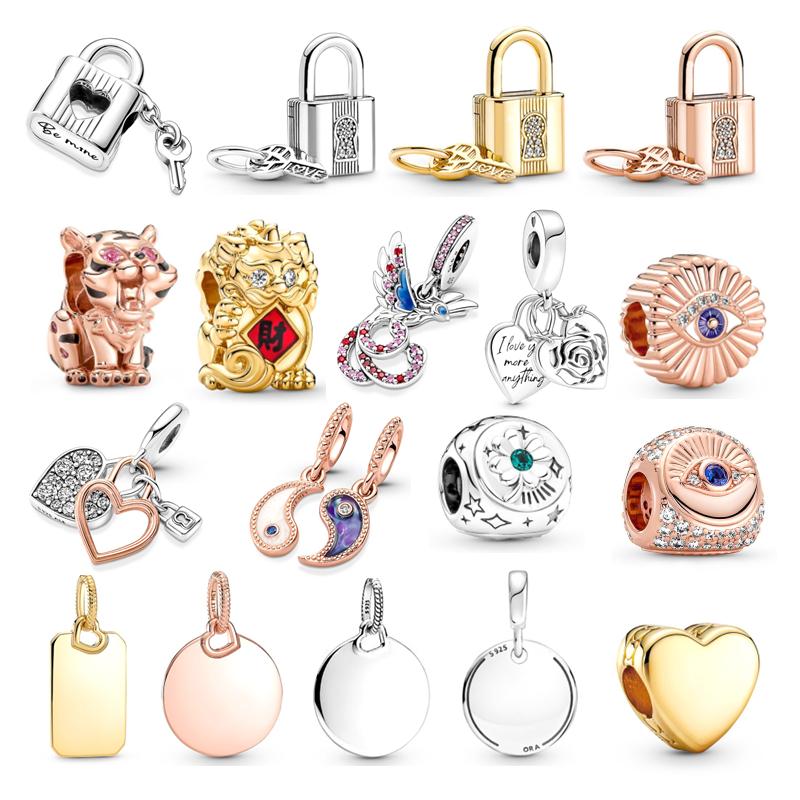Новые подвески-замки и ключи из стерлингового серебра 925 пробы, подходят для браслета 925 пробы, для женщин, изящные ювелирные изделия своими руками, подарок