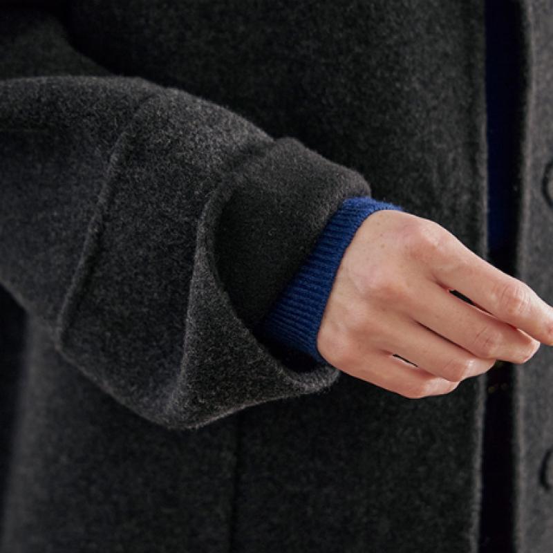 Maxza Single Breasted Collarless Handmade Wool Coat Cd11hc001nh