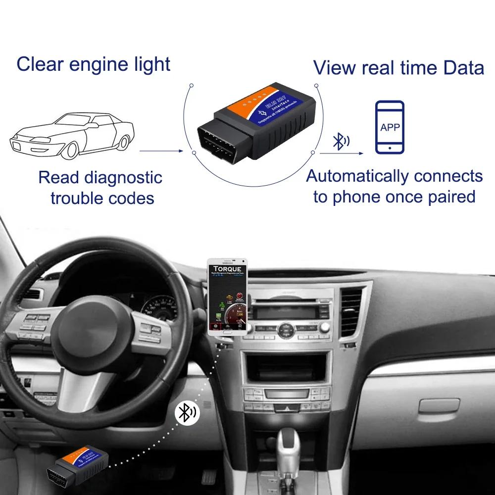 Автомобильный диагностический сканер OBD2 ELM327, детектор, считыватель кодов, инструмент V1.5 WIFI Bluetooth OBD 2 для IOS Android, инструменты для автоматического сканирования и ремонта