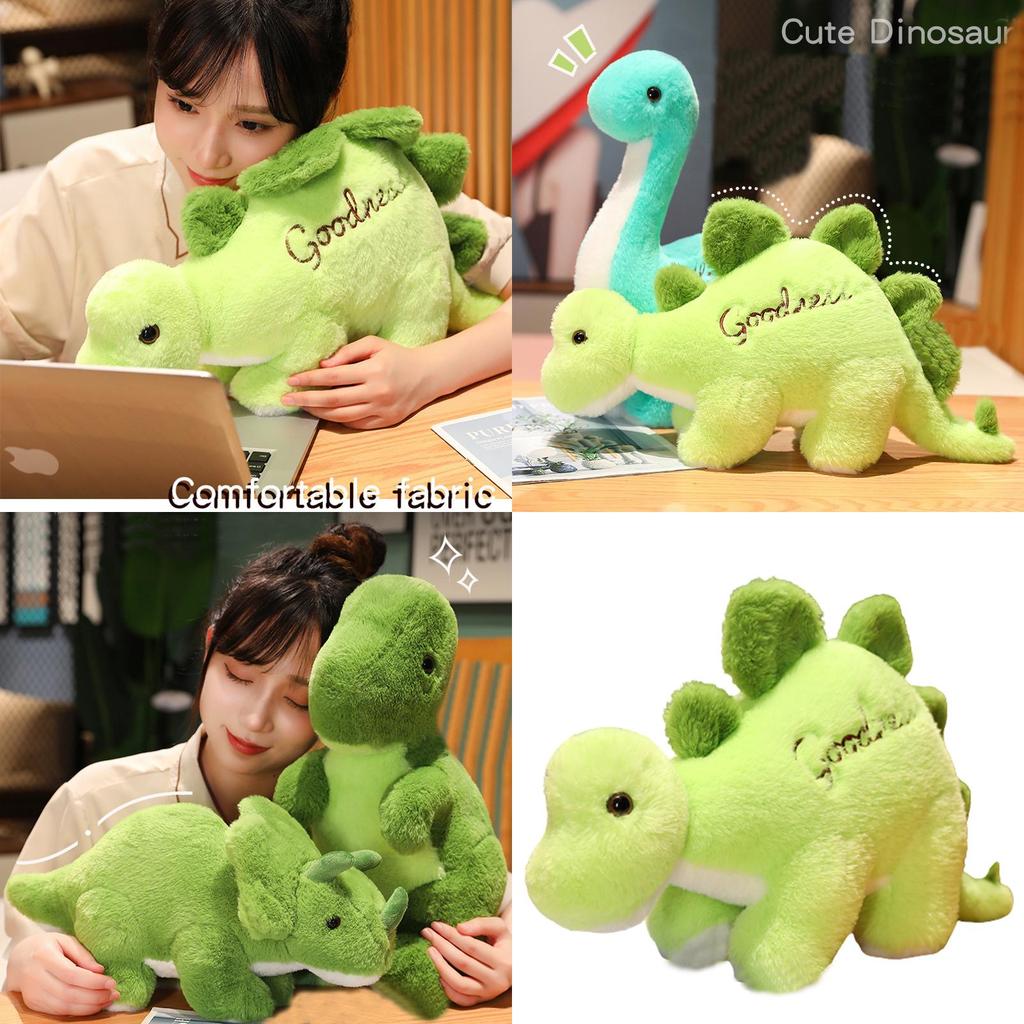 Large Size Jurassic Dinosaur Park Plush Toy Green Stegosaurus Triangular Dragon Tyrannosaurus Rex Cartoon Stuffed Animal