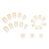24pcs/Box French Manicure Tool Full Cover Nail Tips Fake Nails Wearable Square Head False Nails