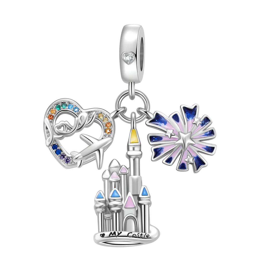 Новая Медная Архитектура Башня Замка Колесо Обозрения Шарм Подходит для Оригинальных Подвесок Браслетов Ожерелья Женщины DIY Ювелирные Изделия