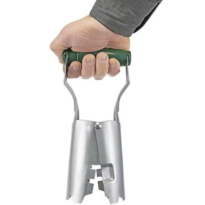Transplanteur de jardin AIMOONSA - Plantoir pour bulbes et semis, acier inoxydable, poignée ergonomique, vert