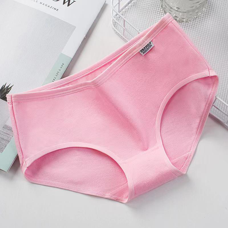 A001 Women's Mid-Low Waist Pure Cotton Breathable Red Triangle Panties