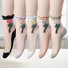 5 Pairs of Women's Spring and Summer Thin Sweat Absorbing Breathable Glass Filament Socks