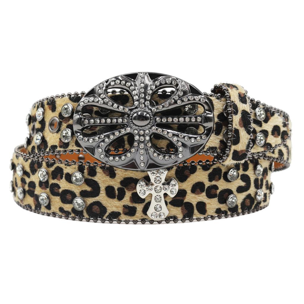 New Gothic Leopard Print Plush Belt Spring and Summer Retro Evergrande Shibuya Hot Girl American Wide Belt