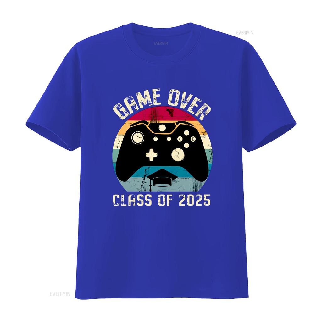 Class of 2025 Retro Gaming Graduation T Shirt Game Over Geeky Graduate Vintage Gamer Funny vintage Washed Versatile Breathable