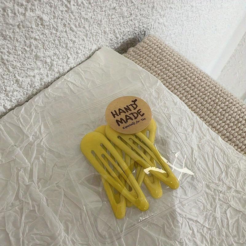 5Pcs/Set Waterdrop Shape Hair Clip Solid Color Bangs Clip Milk Coffee BB Hairpins Handmade Kids Girls Side Clip Hair Accessories