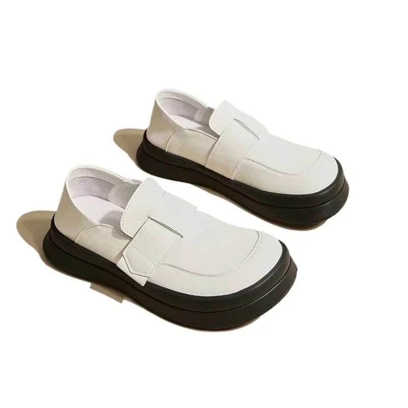 Модные винтажные женские лоферы из замшевой кожи, французский стиль, на массивной подошве, слипоны, повседневная обувь, удобная женская весенняя обувь