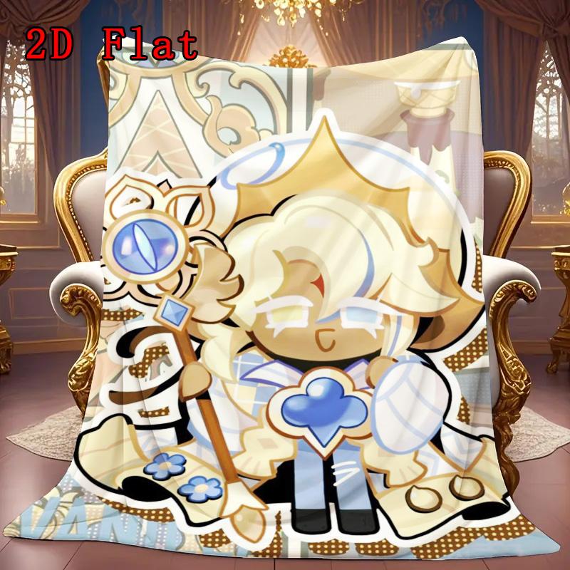 Cookie Run Kingdom 2D Flat Pattern Flannel Blanket High quality All Seasons Warmth and Comfort Perfect for Christmas Gifts.NMT0928038