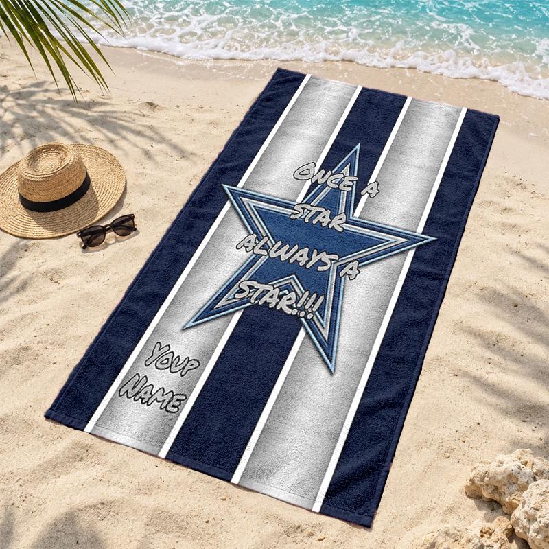 Dallas Cowboys Custom Name Beach towels also serve as bath towels summer essential a musthave for the outdoors the beach and the pool