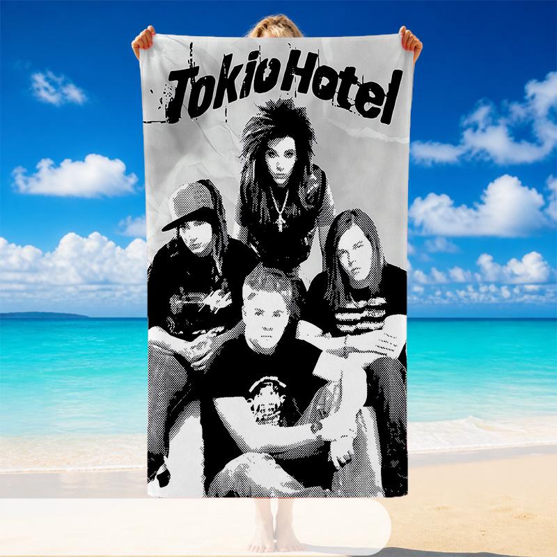 Пляжное полотенце Tokio Hotel, Мягкое большое впитывающее полотенце для пляжа, бассейна, путешествий, отпуска