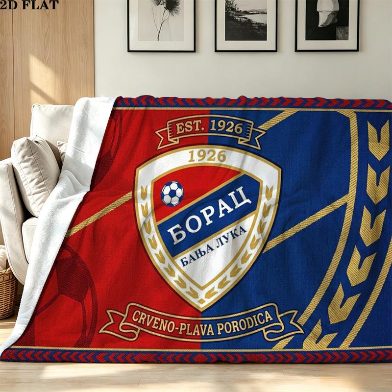 Borac Banja Luka Print Flannel Blanket High Quality Warm Comfortable Cover for All Seasons Perfect for Gifts Home Decor