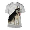 Russia Siberian Husky Printed T-shirts Cute Dog Casual Graphic T Shirt For Men Harajuku Fashion Clothing T-shirt
