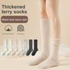 1 Pair Women Winter Socks Thickened Plush Knee Length Long-tube High Elasticity Wrapping