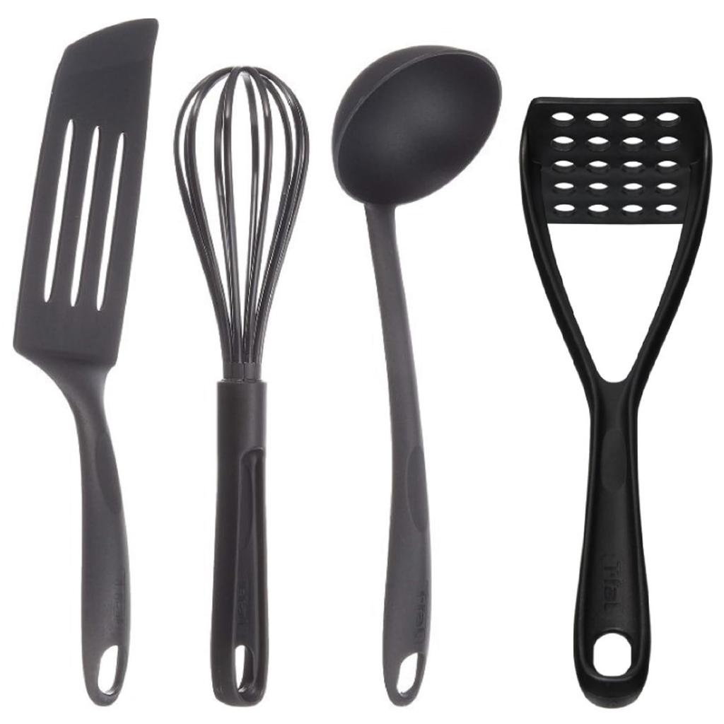 Kitchen Utensil and Whisk Set 2744S4 [Online Exclusive] T-fal 4-Piece Set Spatula, Ladle, Masher, "Epice 4E"