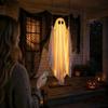 Hanging Ghost Ornament On a Swing Halloween White