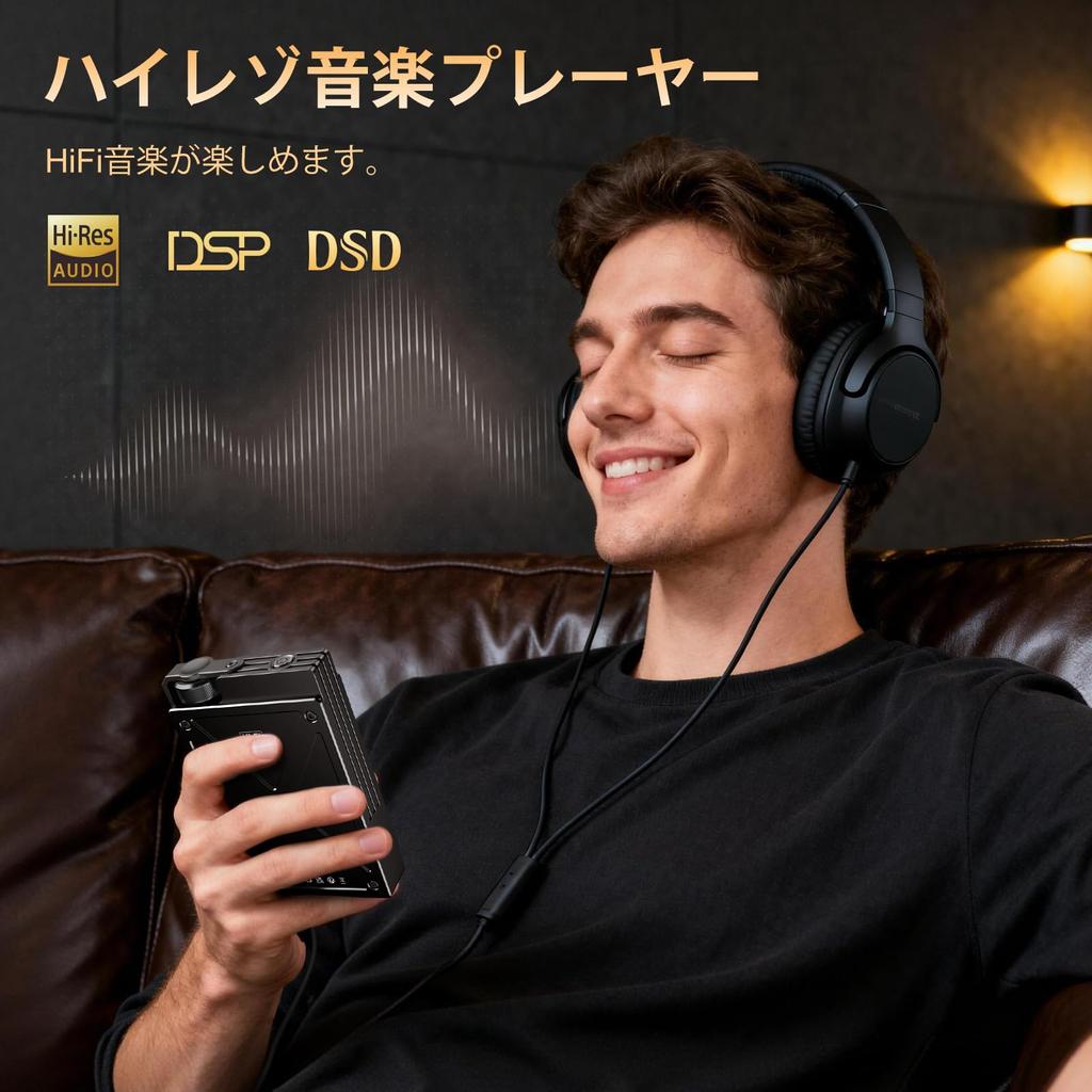 MP3-плеер Fanvace, Hi-Res Audio, карта памяти TF 64 ГБ в комплекте, HiFi музыкальный плеер, HiFi качество звука, цифровой аудиоплеер, без потерь, DSD, встроенная батарея 2000 мАч