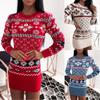 Women Fashion  Xmas Christmas Long Sleeve Sweater  Dress