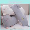 Adorable Gray White And Pink Plush Cat Pillow Soft And Cuddly For Childrens Playtime And Decor