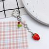 Fashionable Strawberry Pendant Phone Charm Unique Heart Flower Keychain Vibrant Beaded Pendant for Cellphone Camera