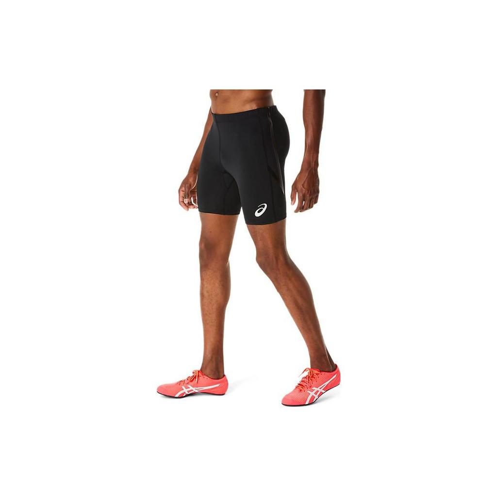 Asics Track Sprinter Logo Print Slim Fit Elastic Casual Shorts Men Shorts Black 2091A597-001