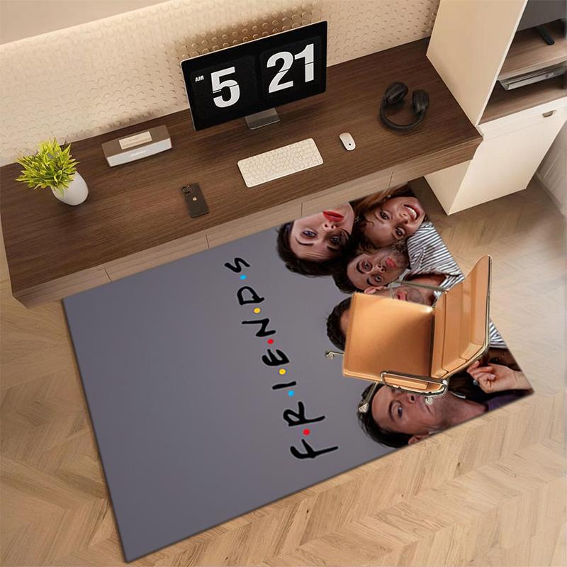1Pc Friends theme Printed rectangle carpet, home door mat, outdoor travel protection carpet A6
