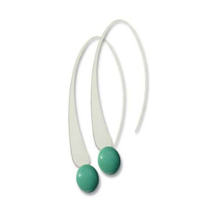 Longues boucles d'oreille Vert turquoise