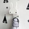 Новый деревянный крючок с милым мультяшным кроликом, одежда для детской комнаты, стена