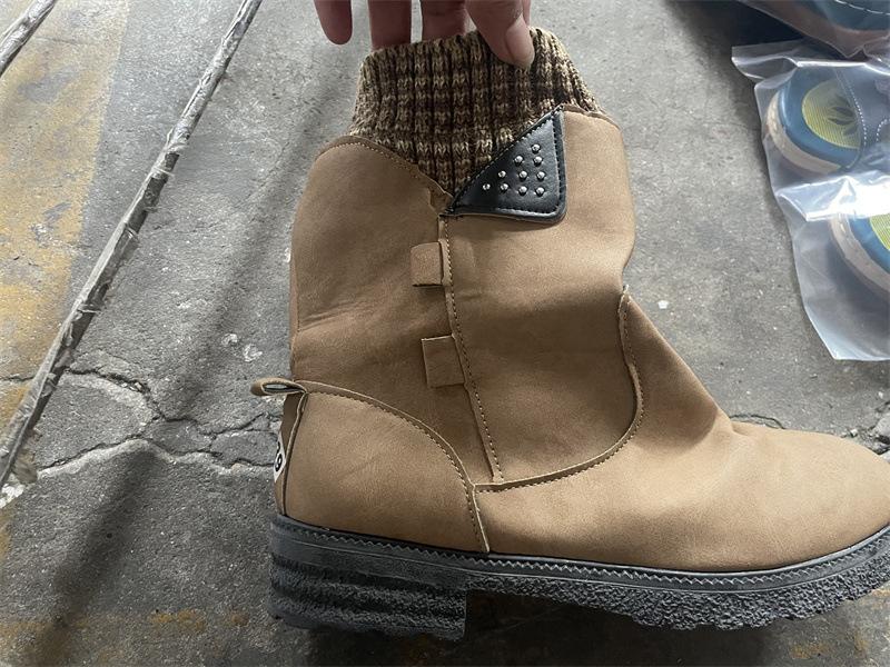 Мода 2024 года женские сапоги до середины голени вязаные женские сапоги на платформе флокированные летние туфли женские туфли ретро сапоги новые Botines Para Mujeres