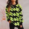 Autumn and Winter Loose and Thick Wavy Striped Plush Round Neck Long Sleeved Knitted Sweater Pullover 3569 EMA