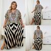 European-American Rayon Print Plus Size Beach Cover-Up Dress & Long Robe