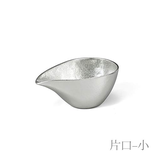 [Упаковка из японской бумаги Washi от Nousaku] Маленький кувшинчик для саке + Чашка для саке - Олово и Золото KS=G Золото и Серебро