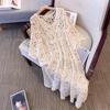 2024 Summer Women Lace Long Knitted Dress Casual Loose Sleeve Basic White Dress New Dimanaf Fashion