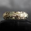 New Gold Suspended Carved Rose Flower Ring Environmentally Friendly Material European and American